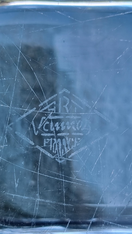 Image 1 of Art Vannes designer Pierre d'Avesn vintage signed French crystal bowl, 1960s