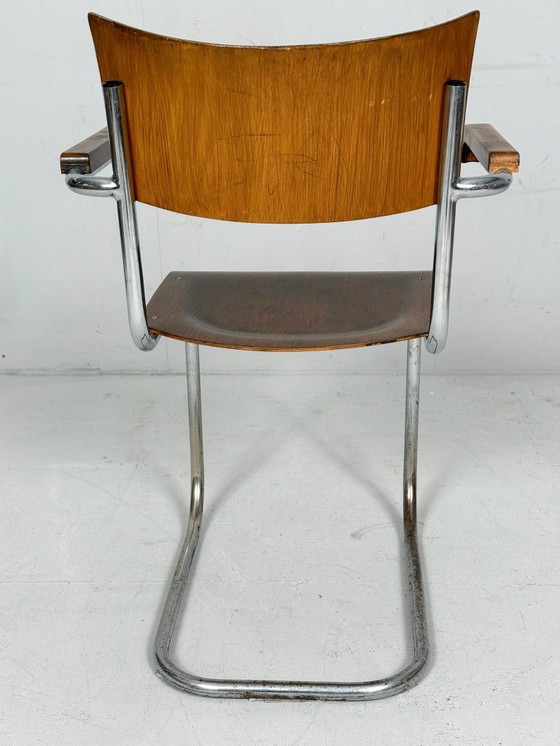 Image 1 of Juego de 2 sillas cantilever de Mart Stam para detectores de mosquitos, modelo: FN6, década de 1930