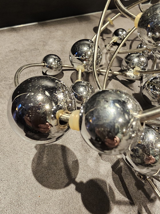 Image 1 of Space age lamp zilver planeten