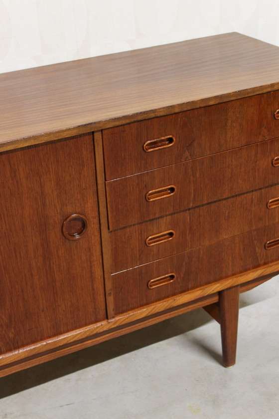 Image 1 of Credenza bassa in teak con mobile TV vintage danese