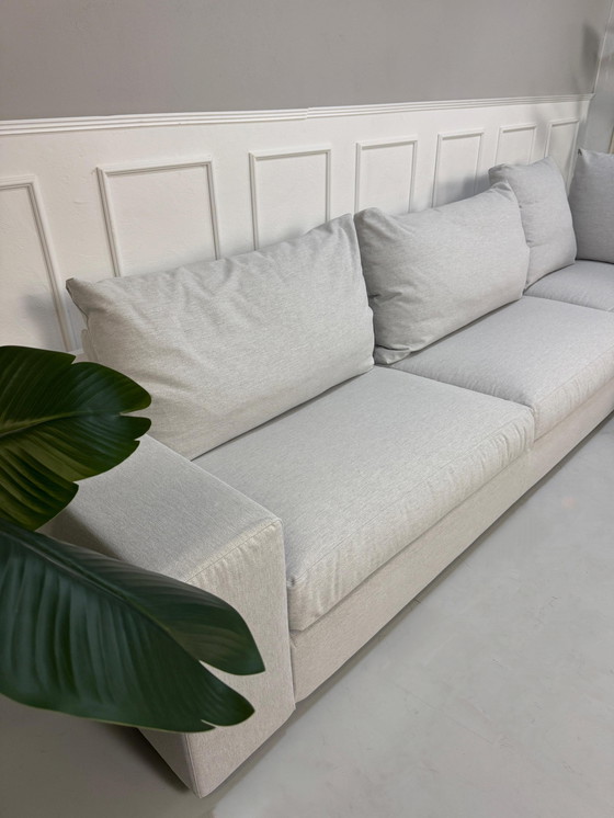 Image 1 of Flexform Groundpiece designer sofa fabric gray couch corner sofa