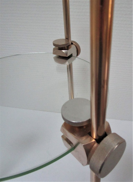 Image 1 of 1970s metal and glass display shelf