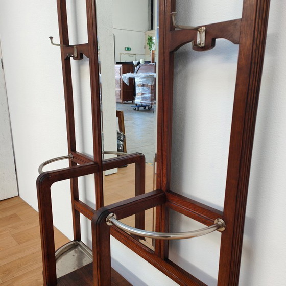 Image 1 of Antique Art Nouveau standing coat rack, hall furniture