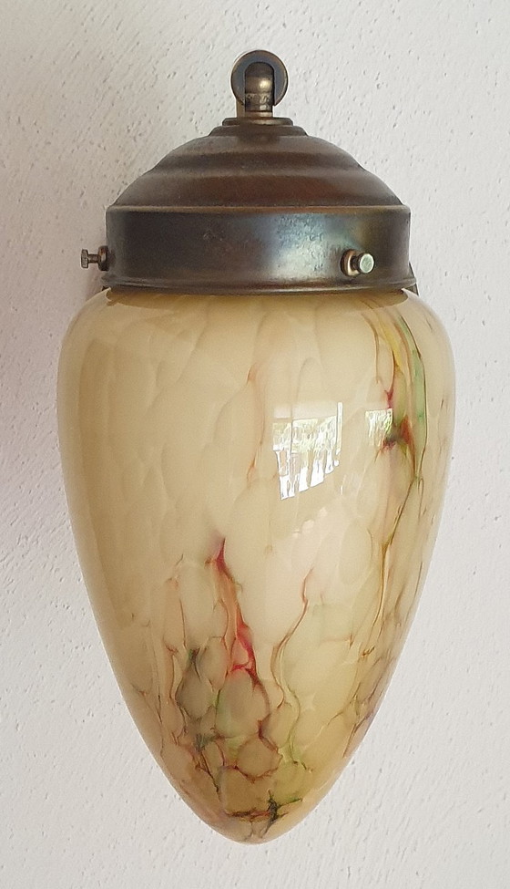Image 1 of Art-Deco-Wandleuchte aus Opalglas