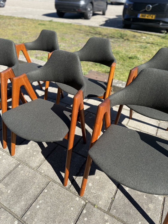 Image 1 of 6x chaise 'Compass' restaurée, Kai Kristiansen '60