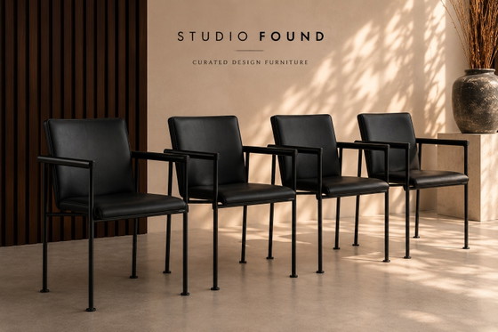 4 FAUTEUILS ORIGINAUX DE STYLE PASTOE | STYLE HOLLANDAIS VINTAGE – Chaises de salle à manger, Leather (photo 5 of 5)