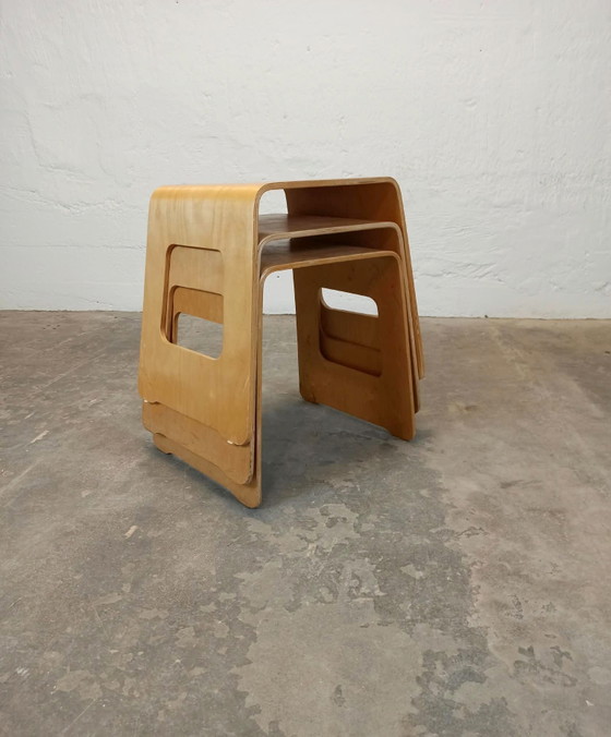 3 x Lisa Norinder per IKEA Benjamin sgabelli – Legno (photo 3 of 15)