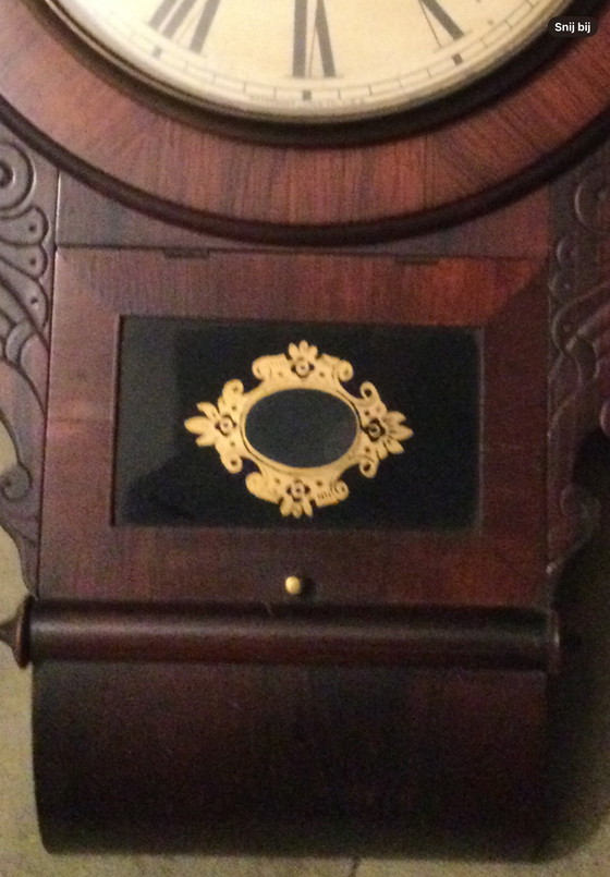 Image 1 of Antique Waterbury English Wall Clock (Numbered) Mahony