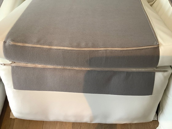 Image 1 of Weißes Lederecksofa, Chaiselongues
