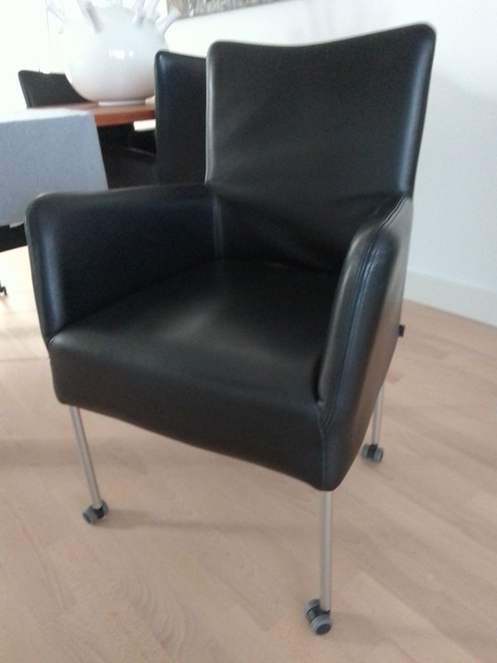 Image 1 of Set Van 4 Leren Stoelen Van Jess, Zwart, 250 Euro