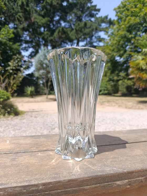 Image 1 of Tulip-shaped cut crystal vase, Art Deco 1930/50