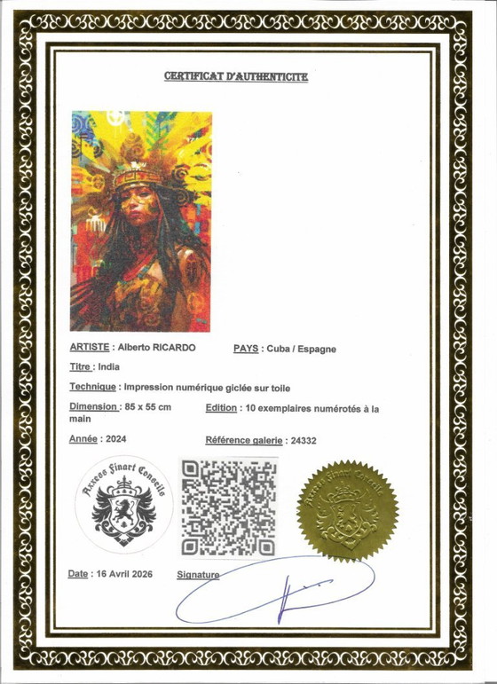 Alberto Ricardo - India - Artist's Lithograph – Lithographs & prints, Canvas (photo 8 of 13)