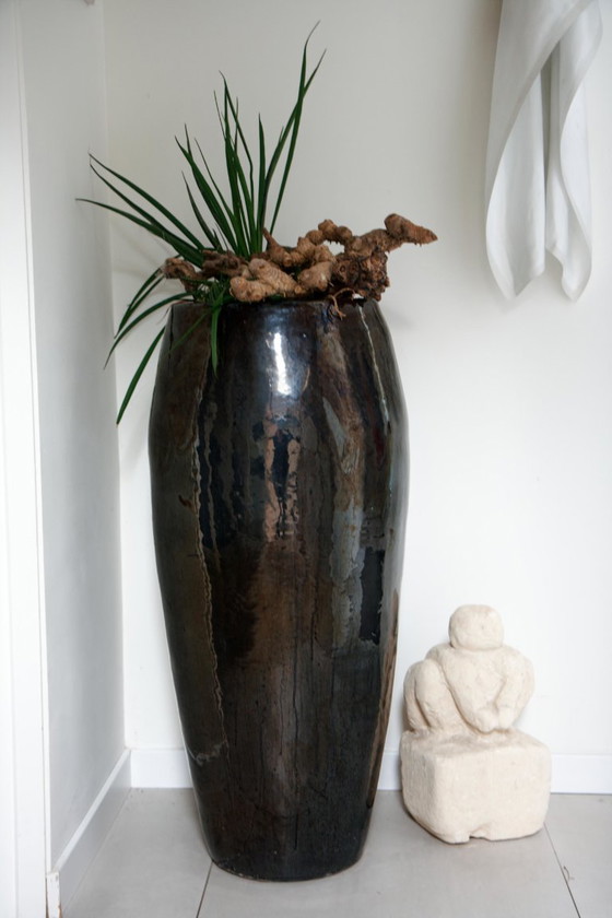 Image 1 of Vaso in ceramica VESPER XXL in metallo lucido 97cm