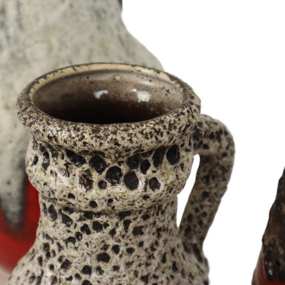 Ensemble de 3 vases Fat Lava en faïence d'Allemagne de l'Ouest – Bay Keramik, Ceramic (photo 7 of 13)