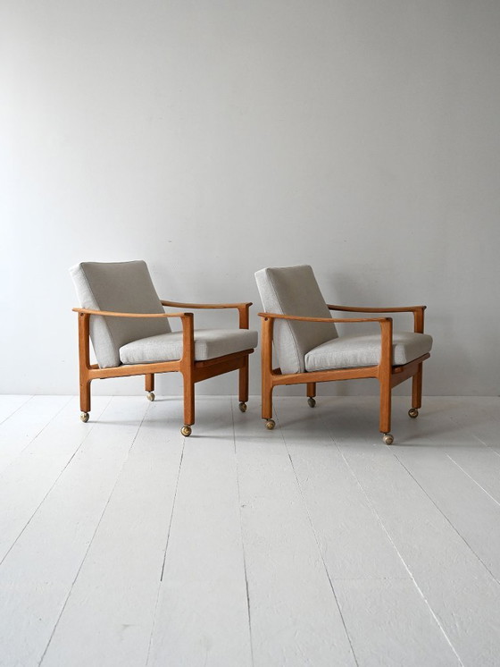 Image 1 of Paar vintage Scandinavische fauteuils van Ferd. Lundquist Gothenburg
