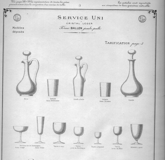 Image 1 of 2 verres à vin et eau cristal Baccarat m. Ballon
