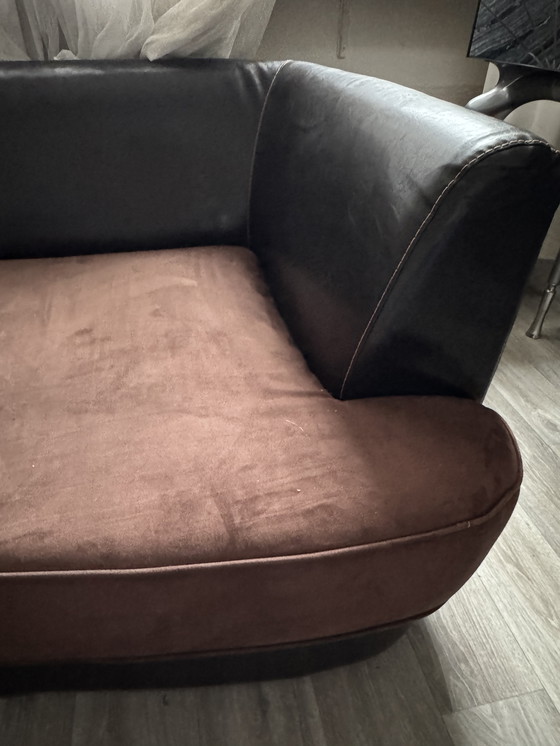 Image 1 of High-end designer lounge sofa – Italian luxury, leather & fabric, extra deep seating comfort