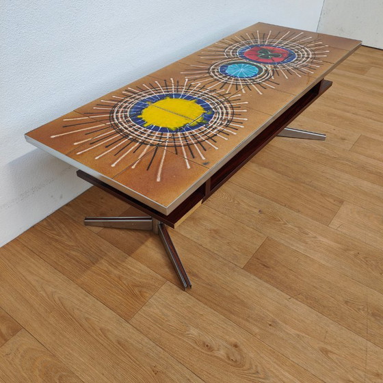 Image 1 of Vintage Mid-Century coffee table, tile table, 1960s coffee table