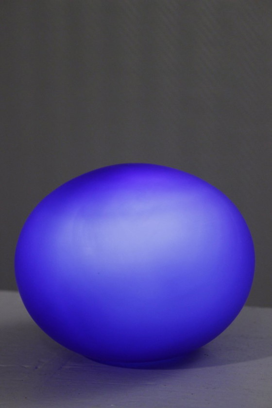 Image 1 of Habitat Lampe Pebble vintage verre bleu cobalt design 2001