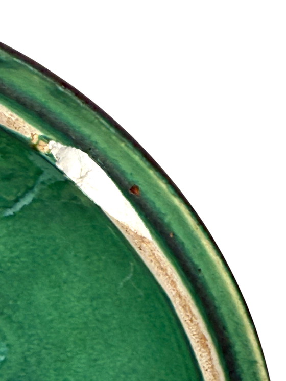 Image 1 of Art deco cuenco de cerámica verde / vide poche, Angelo Biancini, Società Ceramica Italiana, Laveno Italia 1930s