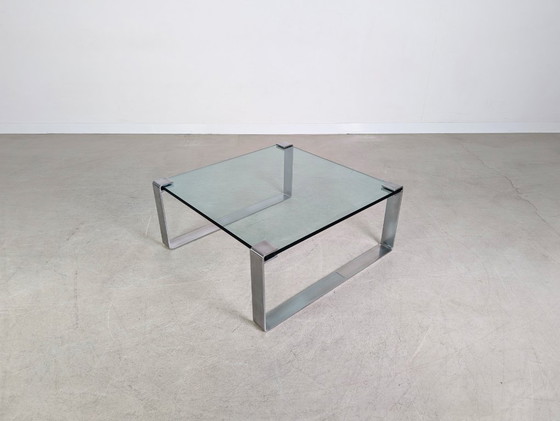 Image 1 of Mesa de centro clásica Peter Draenert 1022, mesa cuadrada de vidrio