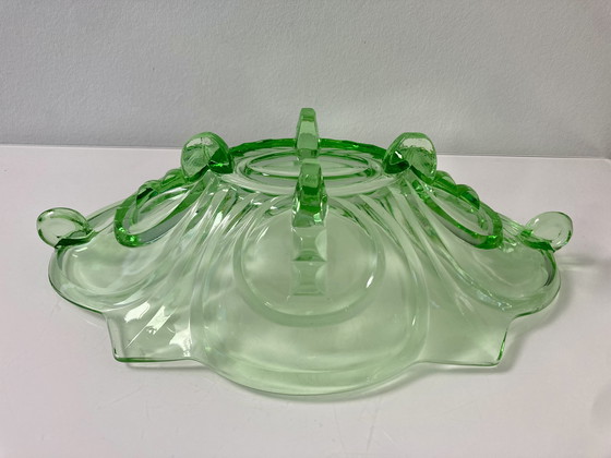 Image 1 of Grüne Art-Deco-Schale (1935), Modell Irene von Walther & Sohne