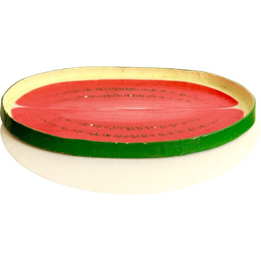 Vintage anguria paper mache tray, Italy 1960