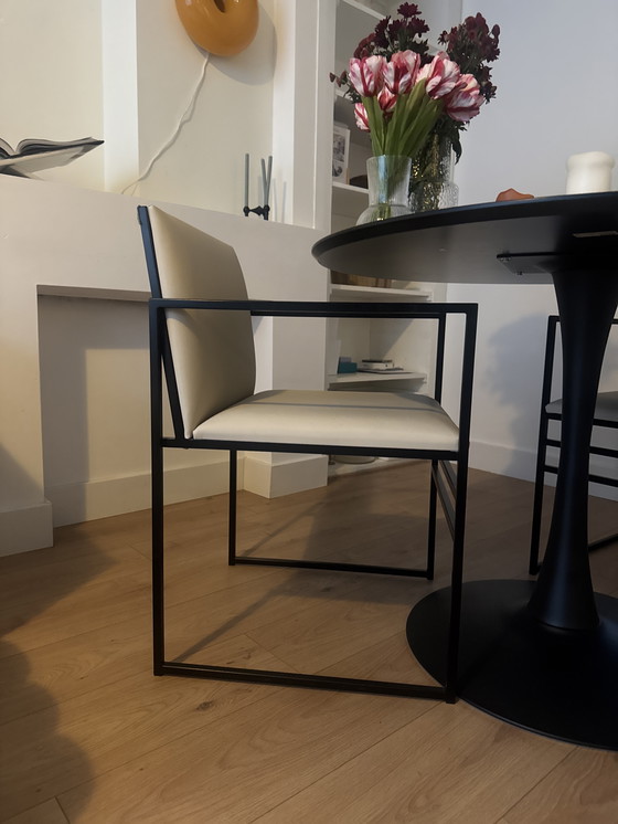 Image 1 of 4x By Crea Designer-Esszimmerstühle mit veganem Lederbezug, neuwertig