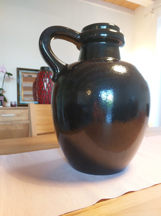 Image 1 of Handle vase, XXL floor vase by Scheurich, Oswald Kleudgen, 1960s, WGP fat lava