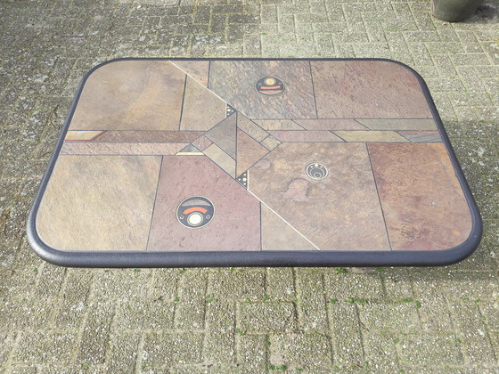 Image 1 of Tavolino da caffè brutalista in mosaico firmato da Paul Kingma, Paesi Bassi, anni '80