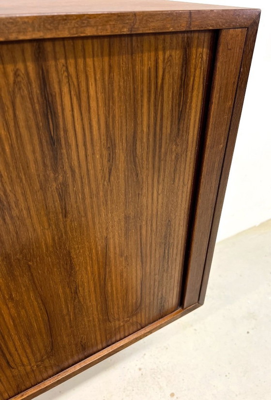 Image 1 of Rosewood Tambour Door Cabinet By Kai Kristiansen For Feldballes