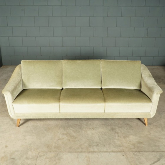 Canapé d'angle vintage / Canapé de groupe – Velours vert menthe pastel – Années 1960 – Coins salon, Velvet (photo 3 of 28)