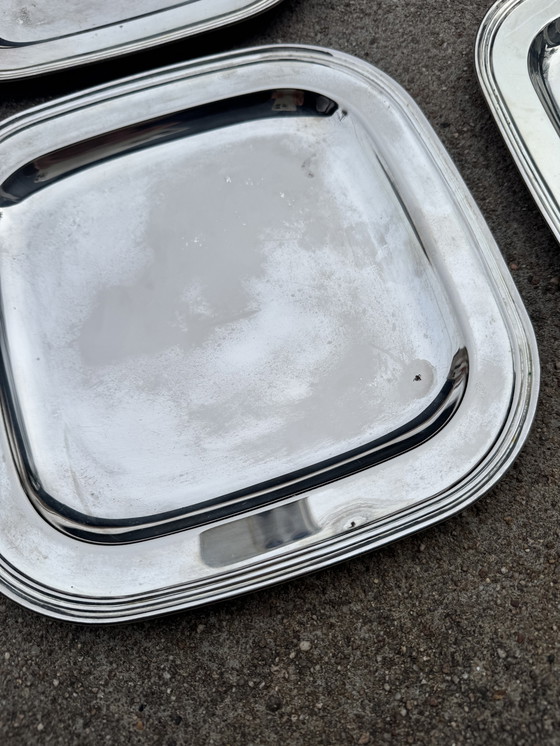 Image 1 of Piattini in metallo argentato degli anni '80