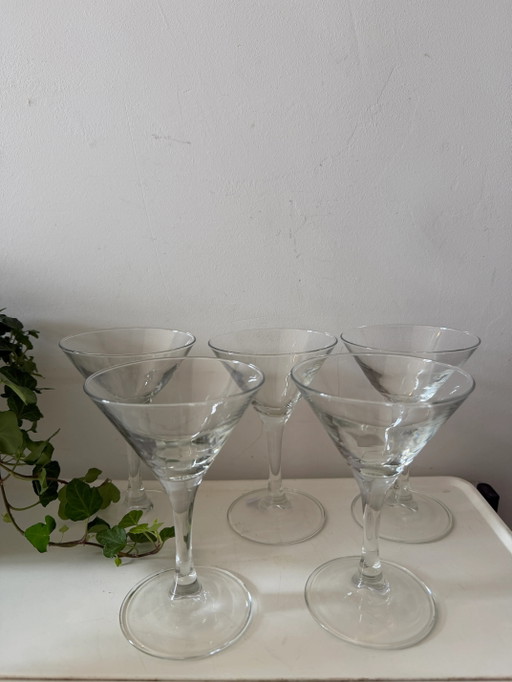 Set of 5 Luminarc Martini glasses
