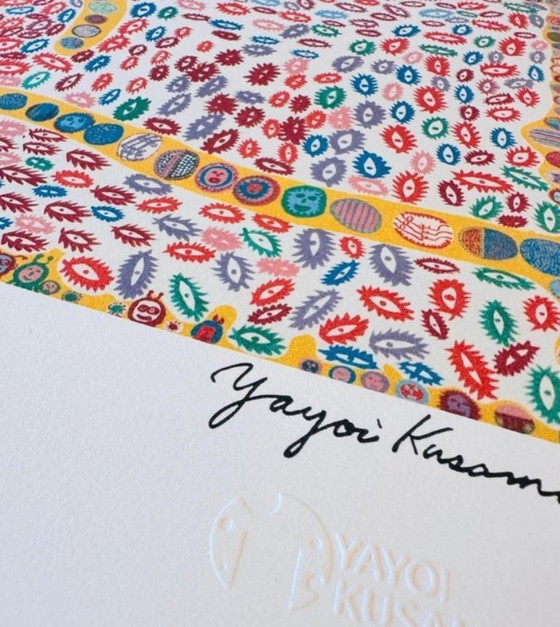 Image 1 of Offset Lithografy - genummer - incl COA - Yayoi Kusama - All the love overflowing (2013)