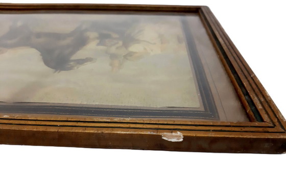 Image 1 of "Un arabo presenta una cavalla" - Stampa artistica con cornice d'epoca