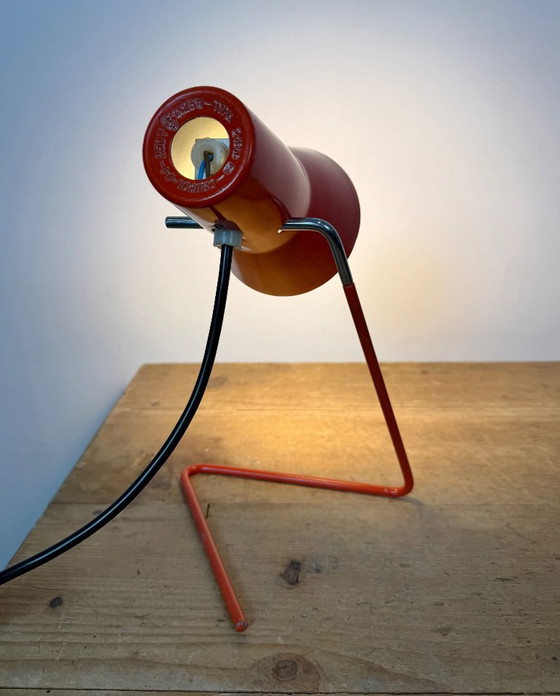 Vintage Red Table Lamp by Josef Hurka for Drupol, 1960s I – Iron, Metal (photo 21 of 21)