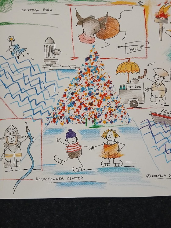 Image 1 of Schlote, Wilhelm - New York - Disegno originale - firmato UNIKAT