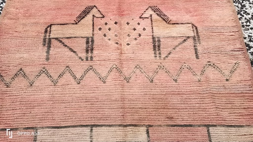 Hand-knotted Berber wool rug 200x104cm