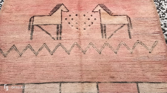 Image 1 of Handgeknüpfter Berberteppich aus Wolle, 200 x 104 cm