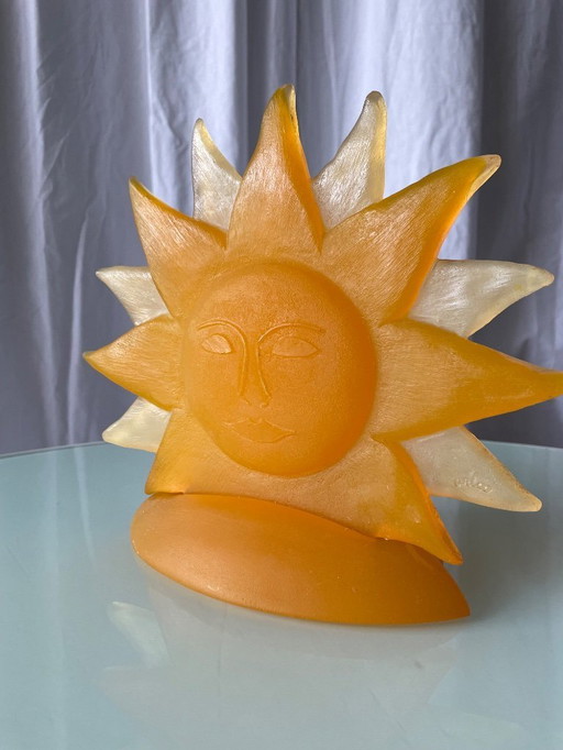 Lampada vintage a forma di sole degli anni '80