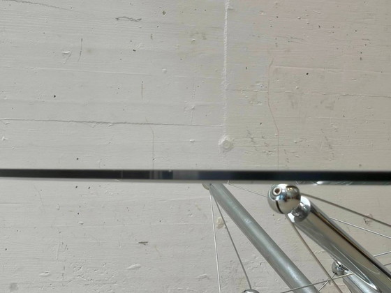 Table basse Tensegrity 713 de Theodore Waddell pour Cassina, 1973 – Tables basses, Glass, Chrome, Vintage (photo 11 of 13)