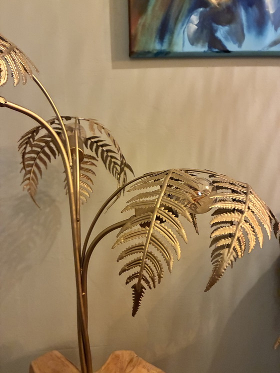 Art Deco Palmboom Tafellamp – Tafellampen, Metal, Brass (photo 6 of 6)