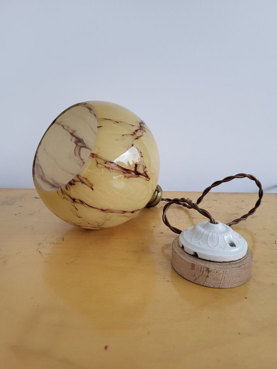 Image 1 of Lampada in vetro opalino Art déco, Verreries de Scailmont, Henri Heemskerk, Belgio