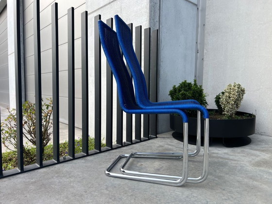 Image 1 of 6 chaises bleues Tecta B25