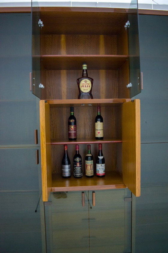 Image 1 of Raro mueble bar italiano con incrustaciones "Paganini" firmado por Luciano Frigerio, años 1975