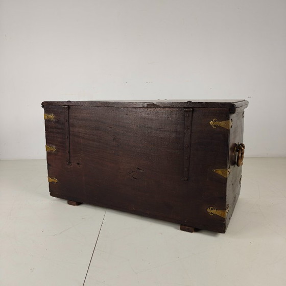 Image 1 of 18th-century Dutch VOC colonial chest with brass fittings