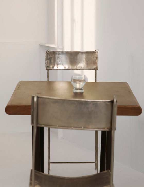 Image 1 of Conjunto de 4 sillas de artista de metal cromado, circa 1960/70