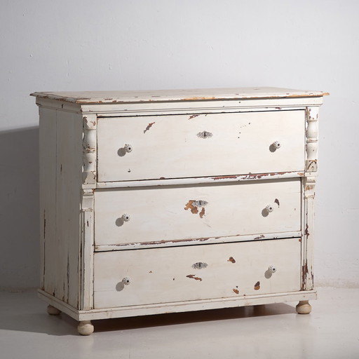 Cassettiera antica bianca stile provenzale (c.1920) #44