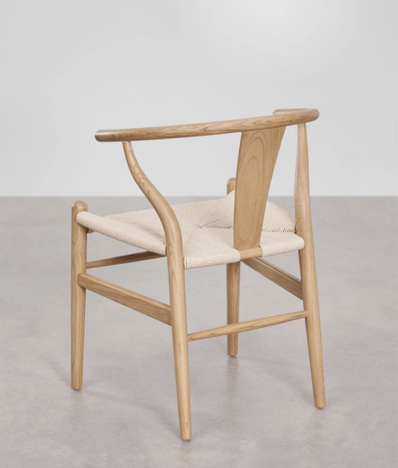 6 x Sklum eetkamerstoelen, Hout, Papier, Beige (foto 4 van 7)